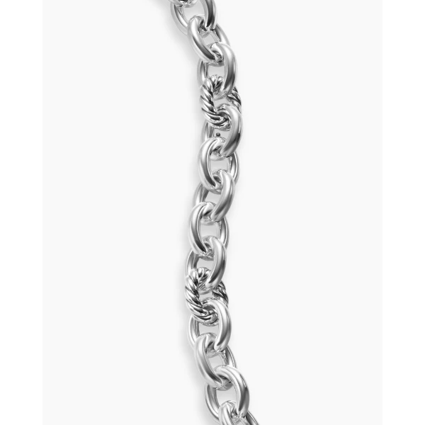 David Yurman DY Mercer® Toggle Chain Bracelet in Sterling Silver with 18K Yellow Gold and Diamonds, 8mm, view 5