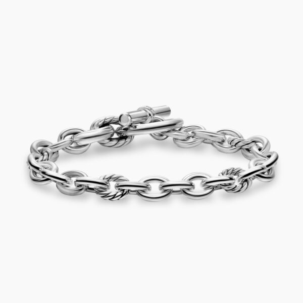 on-model styling shot|David Yurman DY Mercer® Toggle Chain Bracelet in Sterling Silver with Diamonds
