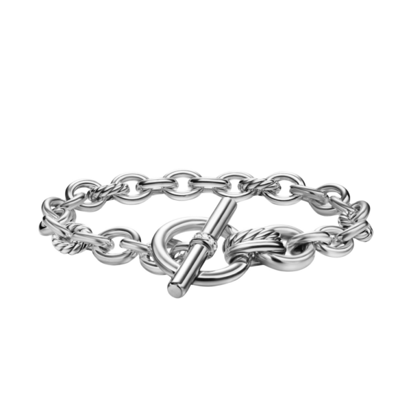 David Yurman DY Mercer® Toggle Chain Bracelet in Sterling Silver with Diamonds