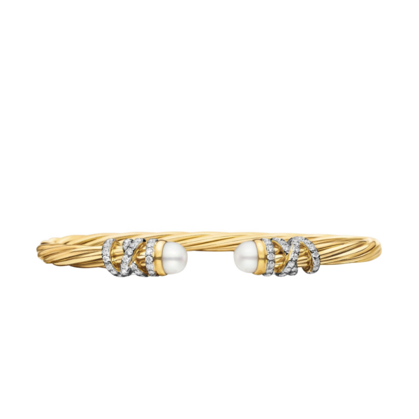 David Yurman Helena Bracelet in 18K Yellow Gold with Pearls and Diamonds