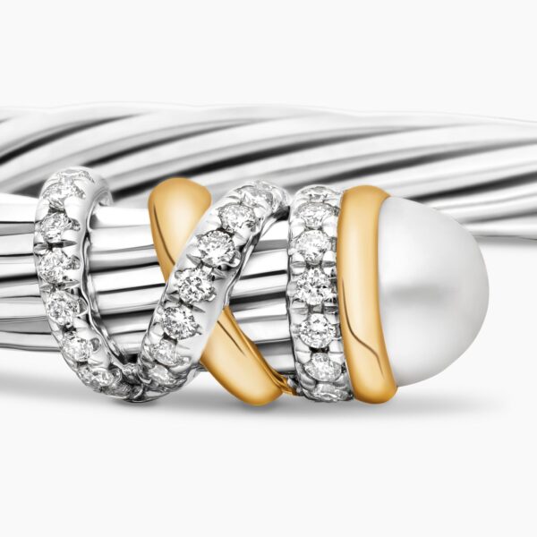 on-model styling shot|David Yurman Helena Bracelet in Sterling Silver with 18K Yellow Gold