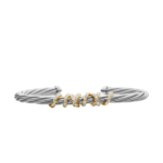 David Yurman Helena Center Station Bracelet in Sterling Silver with 18K Yellow Gold and Diamonds