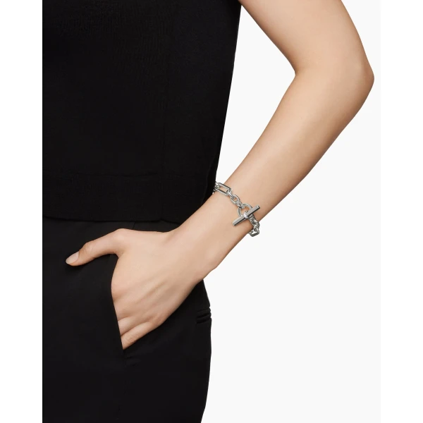 David Yurman Lexington Chain Bracelet in Sterling Silver with Diamonds, 9.8mm, view 2