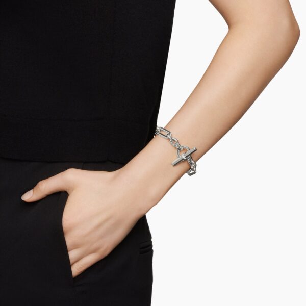 9.8mm in Silver – front view of authentic Chain Bracelets at Coveti|David Yurman Lexington Chain Bracelet in Sterling Silver with Diamonds