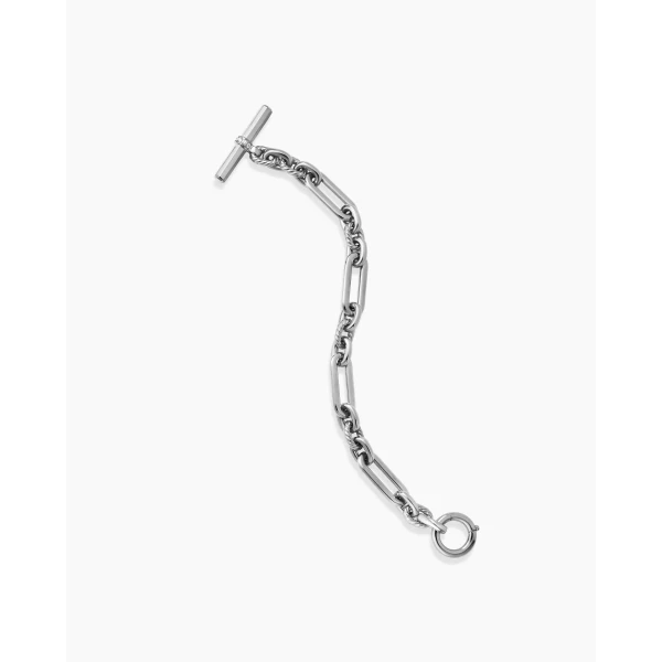 David Yurman Lexington Chain Bracelet in Sterling Silver with Diamonds, 9.8mm, view 4