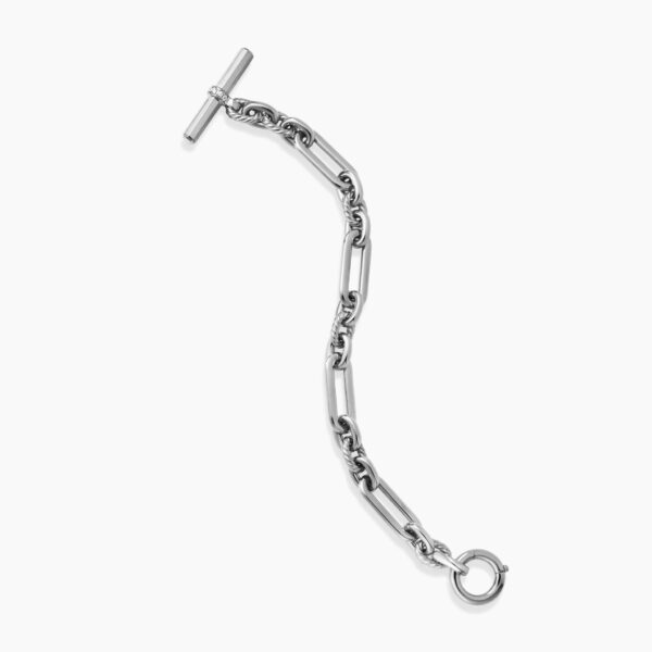 on-model styling shot|David Yurman Lexington Chain Bracelet in Sterling Silver with Diamonds