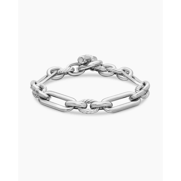 David Yurman Lexington Chain Bracelet in Sterling Silver with Diamonds, 9.8mm, view 5