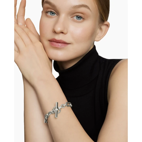 David Yurman Lexington Chain Bracelet in Sterling Silver with Diamonds, 9.8mm, view 8