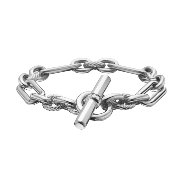 David Yurman Lexington Chain Bracelet in Sterling Silver with Diamonds