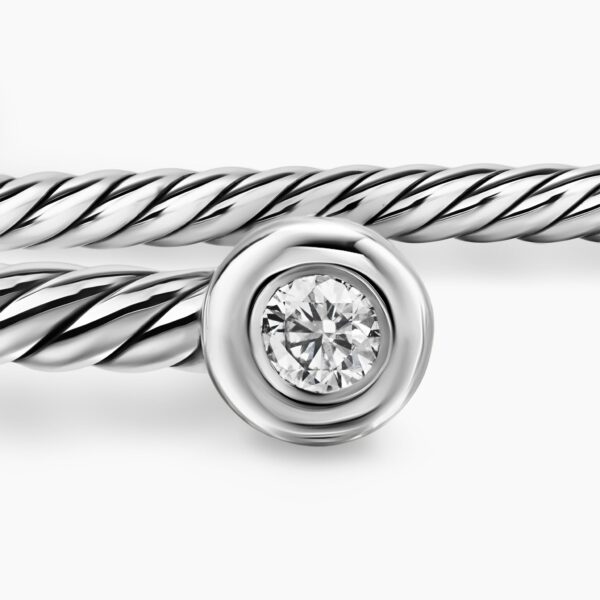 signature twisted-helix detail|David Yurman Micro Cable Flex® Round Bracelet in Sterling Silver with Diamonds