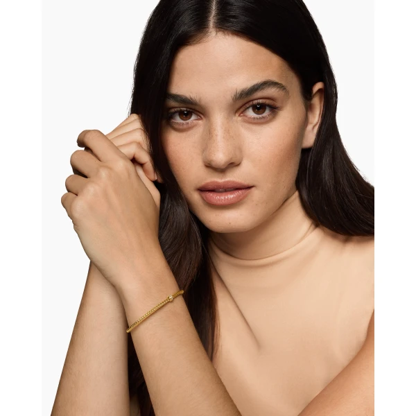 David Yurman Micro Cablespira® Flex Center Station Bracelet in 18K Yellow Gold, 2.6mm, view 2