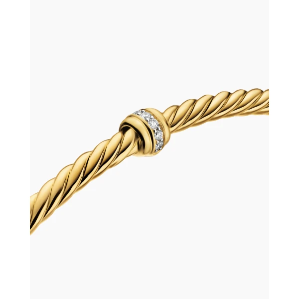 David Yurman Micro Cablespira® Flex Center Station Bracelet in 18K Yellow Gold, 2.6mm, view 5