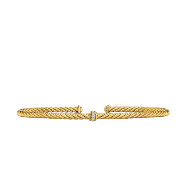 David Yurman Micro Cablespira® Flex Center Station Bracelet in 18K Yellow Gold