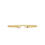 David Yurman Micro Cablespira® Flex Pear Bracelet in 18K Yellow Gold with Diamonds