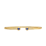 David Yurman Micro Cablespira® Flex Round Bracelet in 18K Yellow Gold with Blue Sapphires