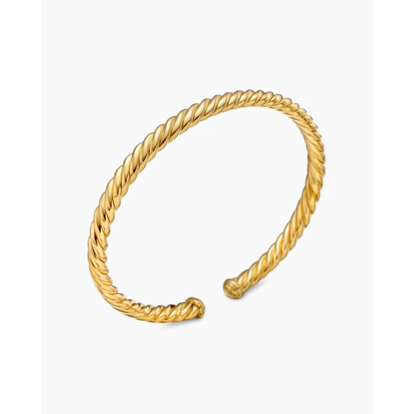 David Yurman Modern Oval Cablespira® Bracelet in 18K Yellow Gold, 4.5mm, view 3