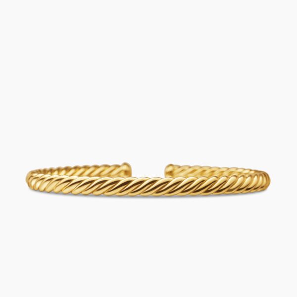 on-model styling shot|David Yurman Modern Oval Cablespira® Bracelet in 18K Yellow Gold