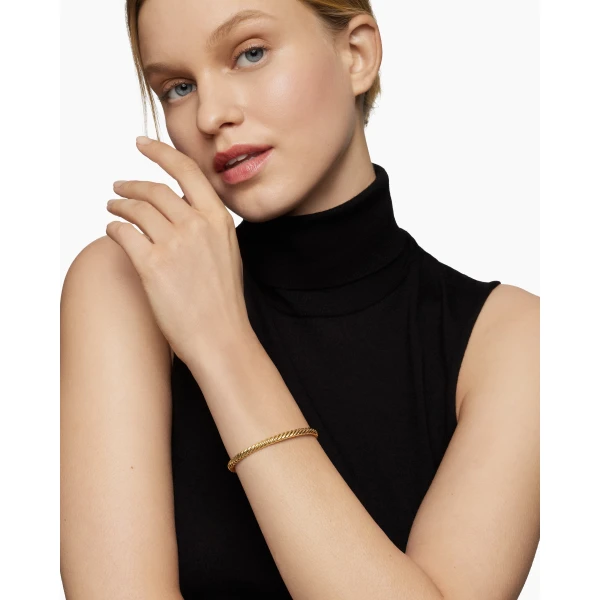 David Yurman Modern Oval Cablespira® Bracelet in 18K Yellow Gold, 4.5mm, view 6