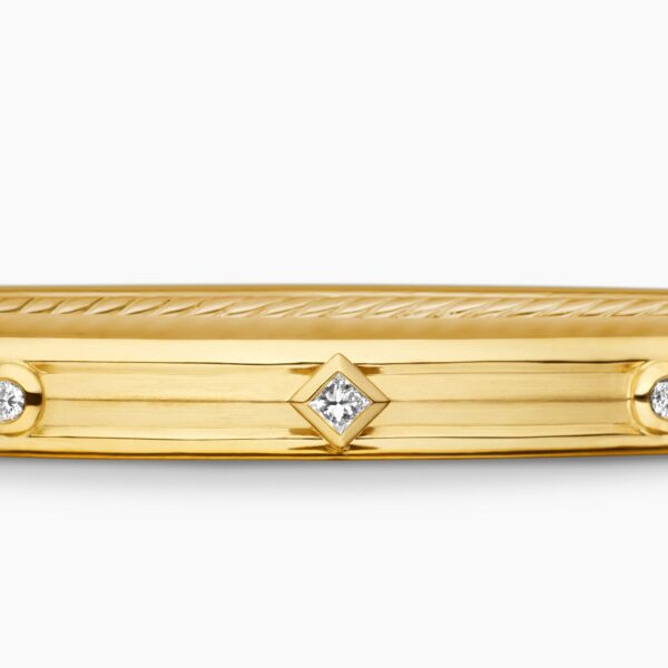 signature twisted-helix detail|David Yurman Modern Renaissance® Bangle Bracelet in 18K Yellow Gold with Diamonds