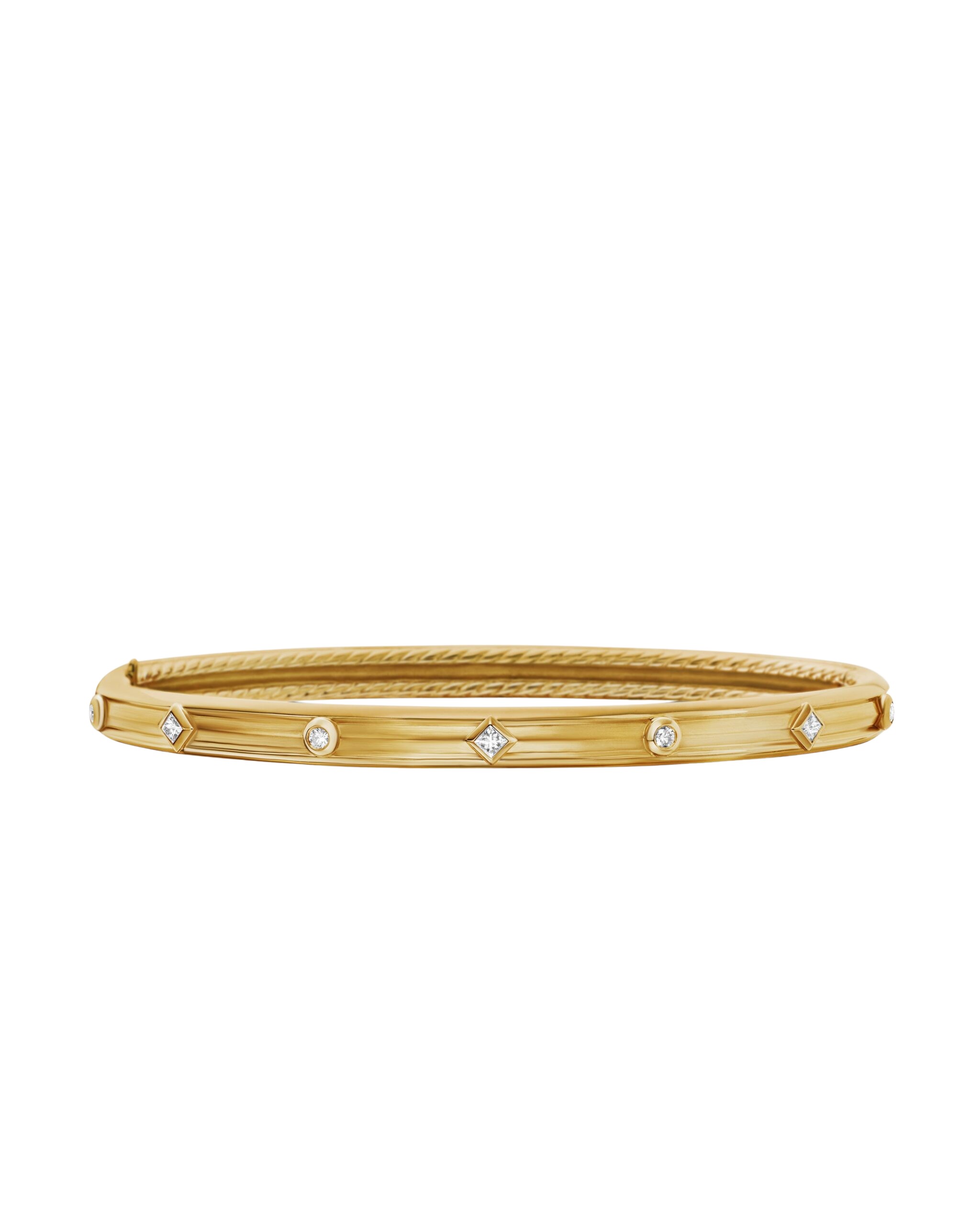 David Yurman Modern Renaissance® Bangle Bracelet in 18K Yellow Gold with Diamonds, 4.5mm