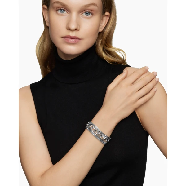 David Yurman Multi Row Chain Bracelet in Sterling Silver, 29mm, view 2