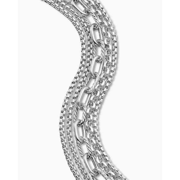 David Yurman Multi Row Chain Bracelet in Sterling Silver, 29mm, view 5