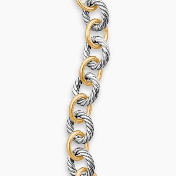 signature twisted-helix detail|David Yurman Oval Link Chain Bracelet in Sterling Silver with 18K Yellow Gold