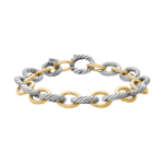 David Yurman Oval Link Chain Bracelet in Sterling Silver with 18K Yellow Gold