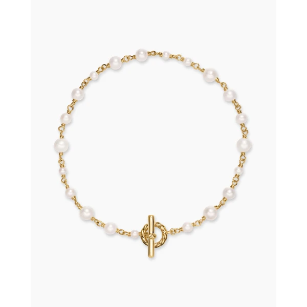 David Yurman Pearl Classics Toggle Chain Bracelet in 18K Yellow Gold, 4.5mm, view 3