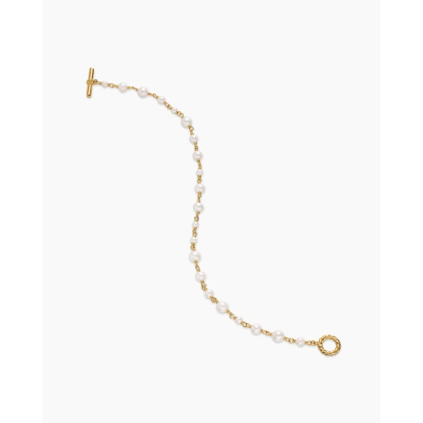David Yurman Pearl Classics Toggle Chain Bracelet in 18K Yellow Gold, 4.5mm, view 4