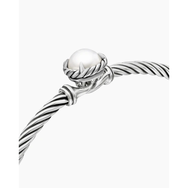 David Yurman Petite Chatelaine® Bracelet in Sterling Silver with Pearl, 3mm, view 5