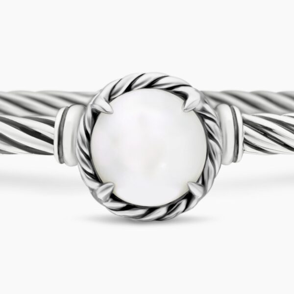 signature twisted-helix detail|David Yurman Petite Chatelaine® Bracelet in Sterling Silver with Pearl