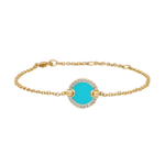 David Yurman Petite DY Elements® Center Station Chain Bracelet in 18K Yellow Gold with Turquoise and Diamonds