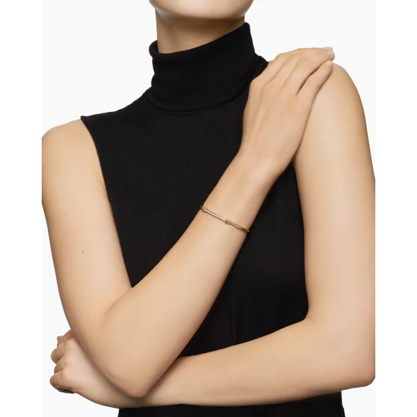 David Yurman Petite Helena Cablespira® Station Bracelet in 18K Yellow Gold with Diamonds, 3mm, view 2