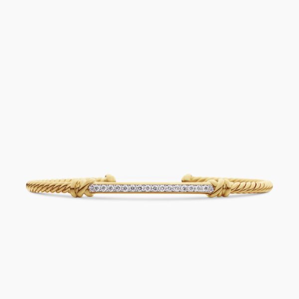 signature twisted-helix detail|David Yurman Petite Helena Cablespira® Station Bracelet in 18K Yellow Gold with Diamonds