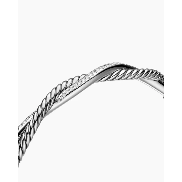 David Yurman Petite Infinity Bracelet in Sterling Silver with Diamonds, 4.4mm, view 5