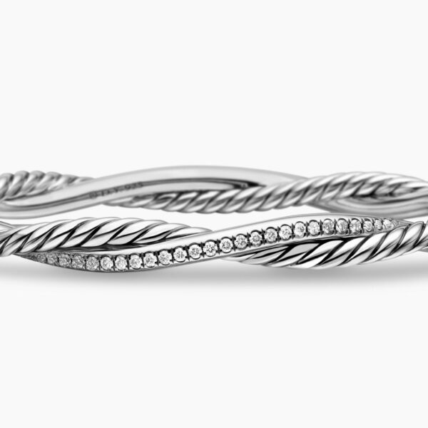 signature twisted-helix detail|David Yurman Petite Infinity Bracelet in Sterling Silver with Diamonds
