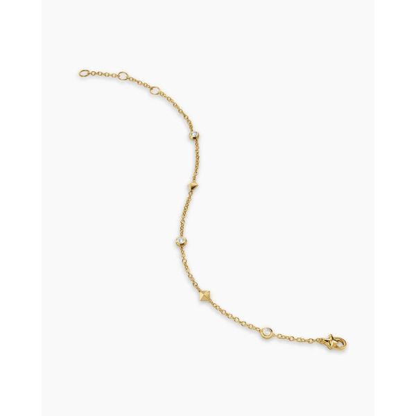 David Yurman Petite Modern Renaissance® Station Bracelet in 18K Yellow Gold with Diamonds, 4.6mm, view 3