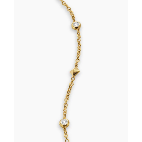 David Yurman Petite Modern Renaissance® Station Bracelet in 18K Yellow Gold with Diamonds, 4.6mm, view 5