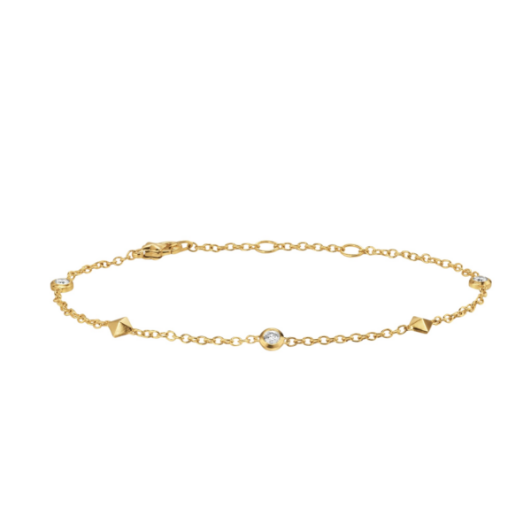 David Yurman Petite Modern Renaissance® Station Bracelet in 18K Yellow Gold with Diamonds
