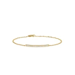 David Yurman Petite Pavé Bar Bracelet in 18K Yellow Gold with Diamonds