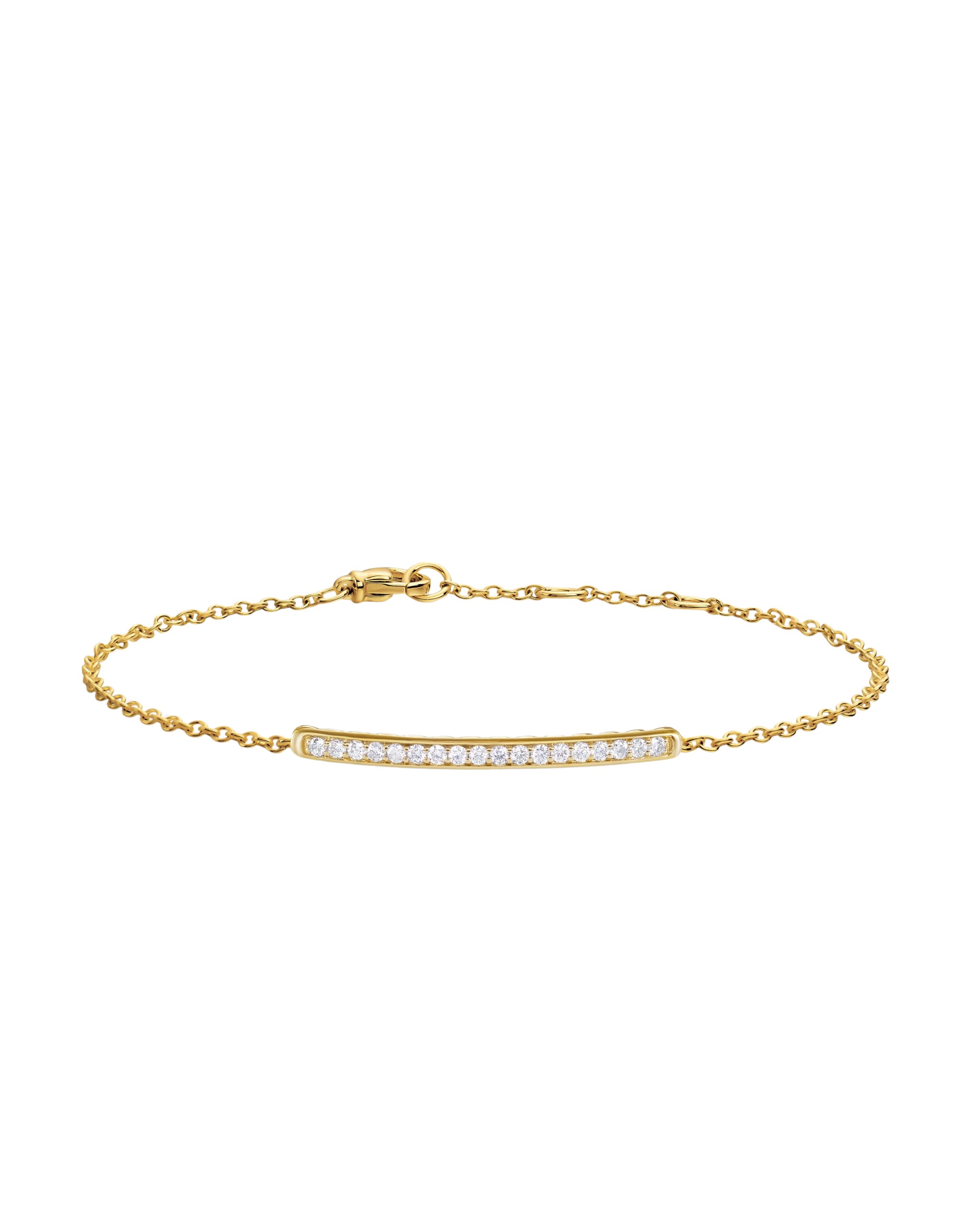 David Yurman Petite Pavé Bar Bracelet in 18K Yellow Gold with Diamonds, 1.7mm