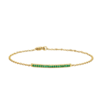 David Yurman Petite Pavé Bar Bracelet in 18K Yellow Gold with Emeralds
