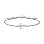David Yurman Petite Pavé Cross Chain Bracelet in Sterling Silver with Diamonds