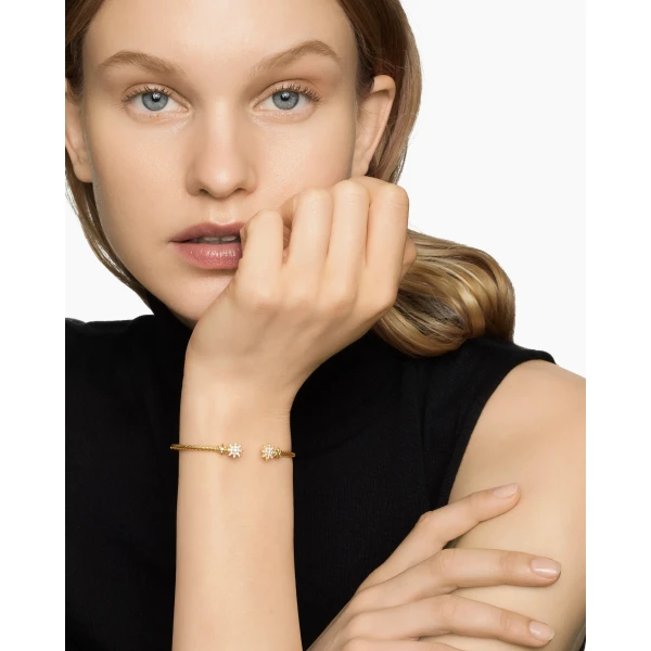 David Yurman Petite Starburst Cable Bracelet in 18K Yellow Gold with Diamonds, 2.6mm, view 7