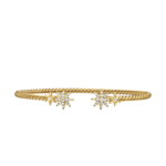 David Yurman Petite Starburst Cable Bracelet in 18K Yellow Gold with Diamonds