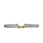 David Yurman Petite X Center Station Bracelet in Sterling Silver with 18K Yellow Gold