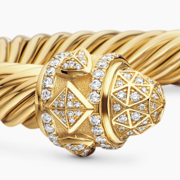 signature twisted-helix detail|David Yurman Renaissance® Cablespira® Bracelet in 18K Yellow Gold with Diamonds