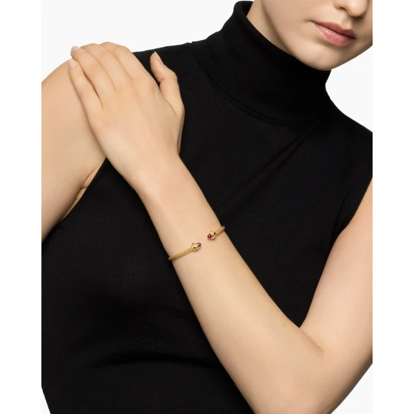 David Yurman Renaissance® Cablespira® Bracelet in 18K Yellow Gold with Rubies, 3.5mm, view 2