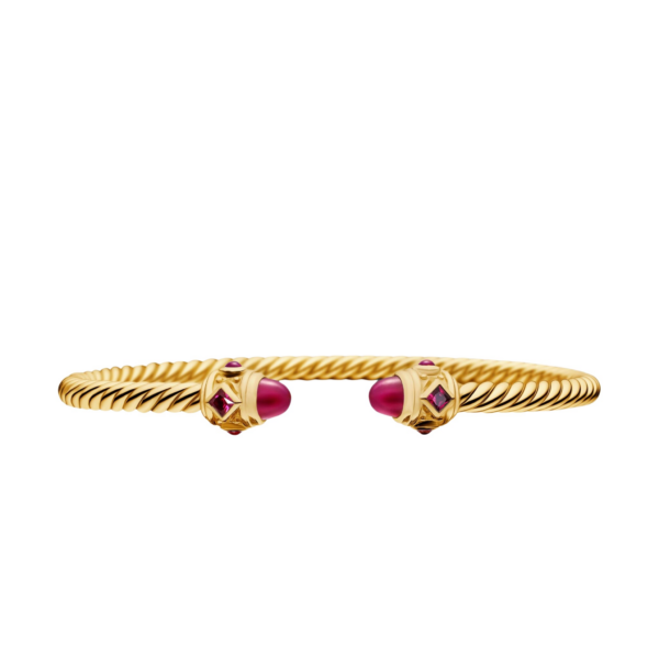 David Yurman Renaissance® Cablespira® Bracelet in 18K Yellow Gold with Rubies